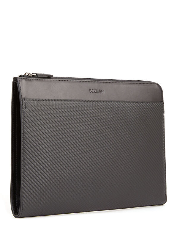 Beymen Hediye Siyah Örgü Dokulu Logo Detaylı Erkek Deri Dosyalık - 2