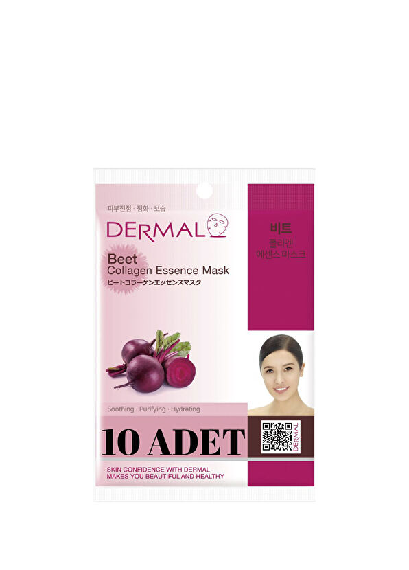 Dermal Beetroot Collagen Smoothing Purifying Moisturizing 10 Pack Face Mask - 1
