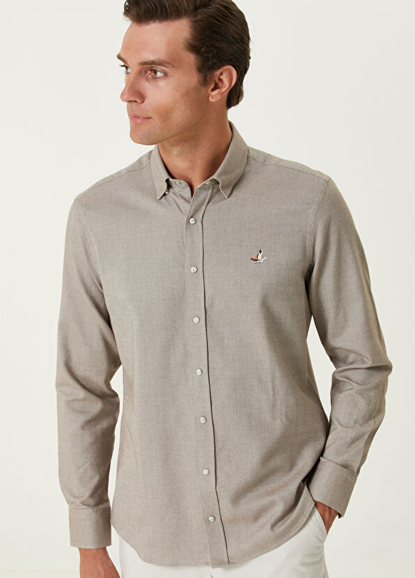 Beymen Club Comfort Fit Mink Oxford Shirt - 2