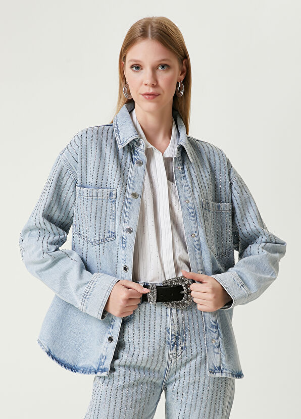 Beymen Club Blue Hotfix Denim Jacket - 1