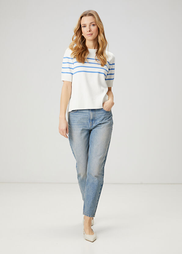Beymen Club Blue White Striped Sweater - 2