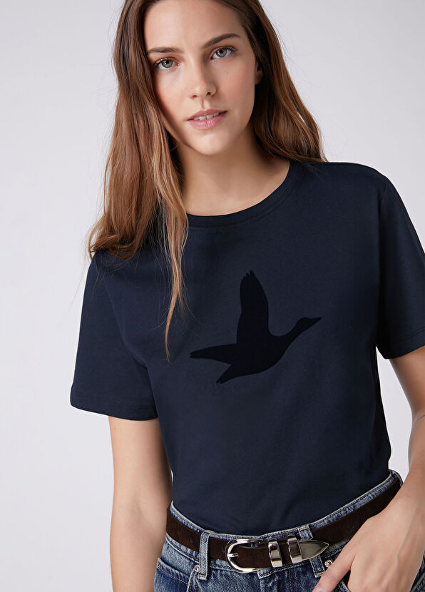 Beymen Club Petrol Logo Baskılı T-shirt - 2