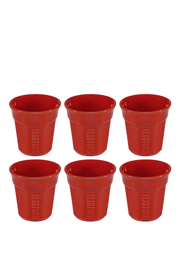 Bialetti Red 6-Piece Espresso Cup Set - 2
