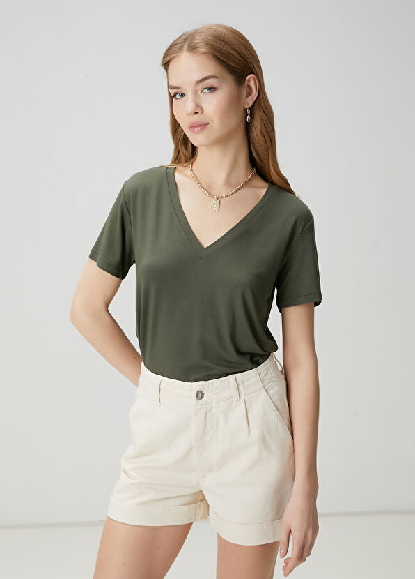 Beymen Club Haki Modal T-shirt - 1