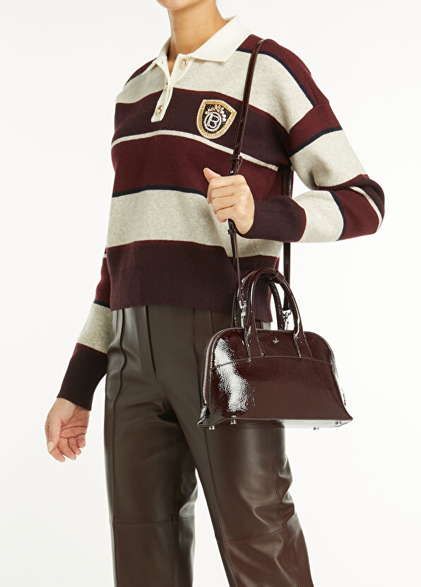 Beymen Club Small Bordo Kırışık Desenli Kadın Çanta - 2