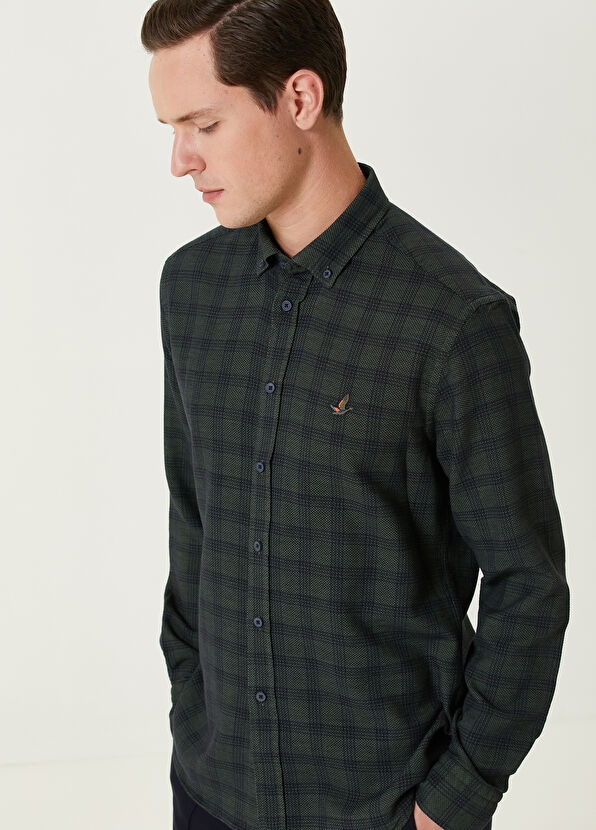 Beymen Club Comfort Fit Lacivert Petek Ekose Desenli Gömlek - 2