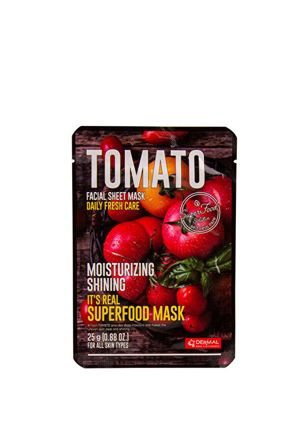 Dermal Tomato Facial Sheet Mask Superfood Radiant & Moisturizing Tomato Face Mask Set of 5 25g - 2