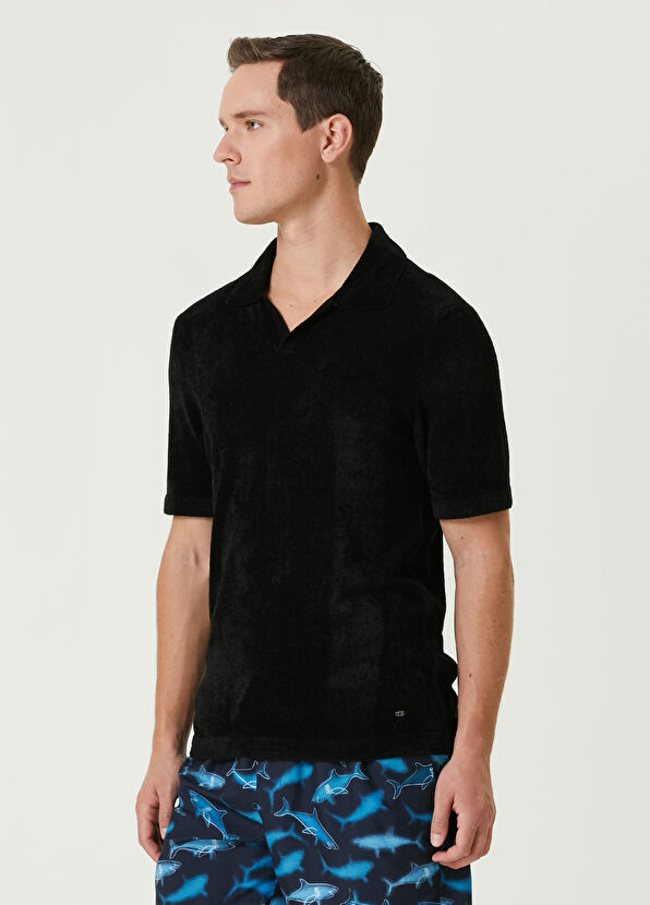 Beymen Club Siyah Havlu Dokulu Kısa Kollu Triko - 4