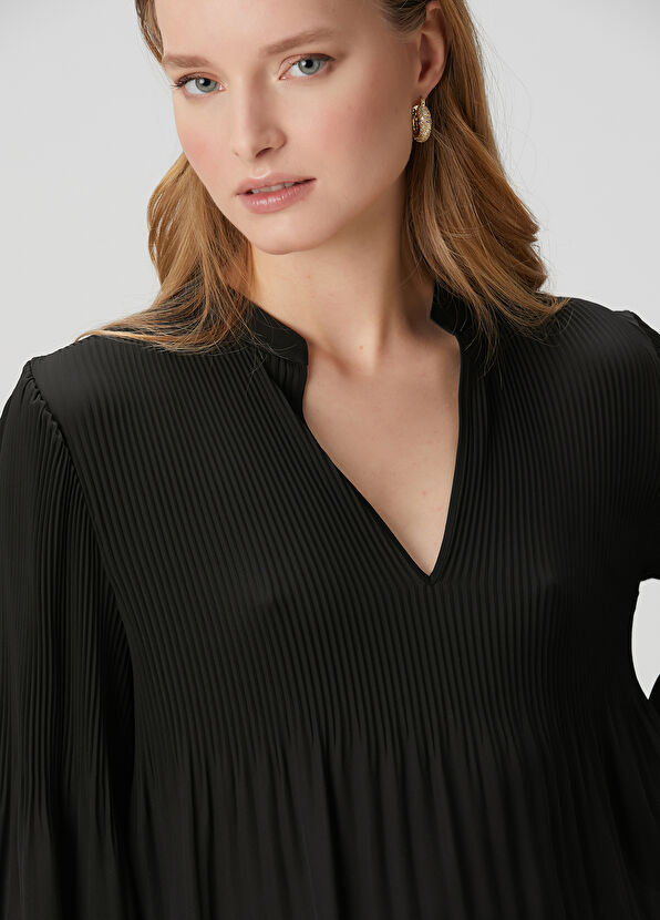 Beymen Club Siyah Pliseli Şifon Bluz - 2