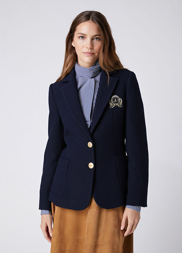 Beymen Club Lacivert Armalı Petek Dokulu Blazer - 4