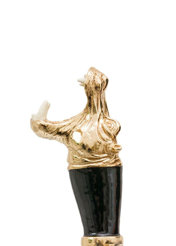 Pasotti Golden Crocodile Figure Patterned Unisex Umbrella - 3