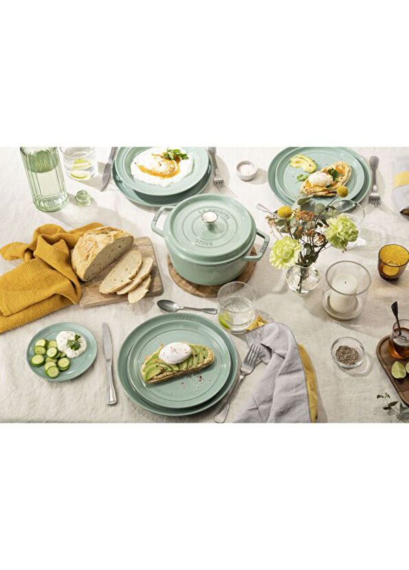 Staub Dining Line Adaçayı Yeşil Derin Seramik Tabak 24 cm - 4