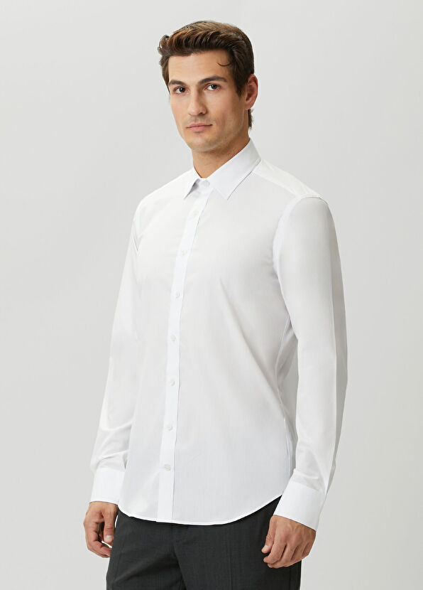 Beymen Club Slim Fit Beyaz Non-iron Gömlek - 3