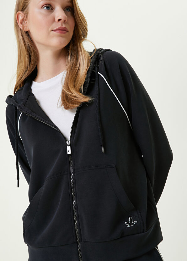 Beymen Club Siyah Kapüşonlu Kontrast Biyeli Sweatshirt - 2