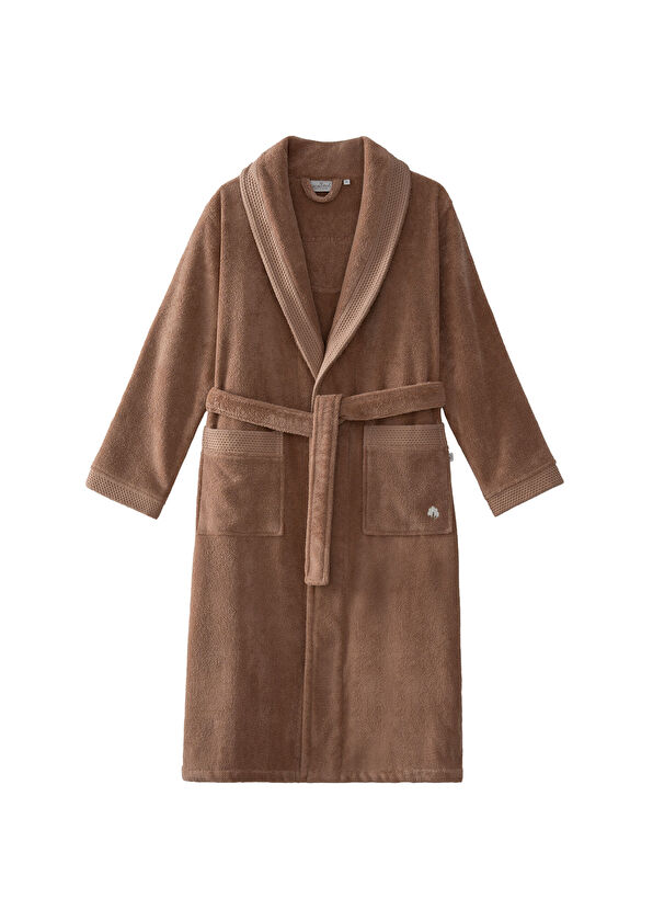 Ecocotton Pure Cotton %100 Organik Pamuk Nakışlı Terra Kadın Bornoz - 1