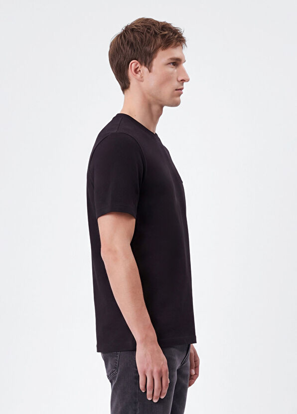 Beymen Club Relax Fit Black Mercerized T-Shirt - 3