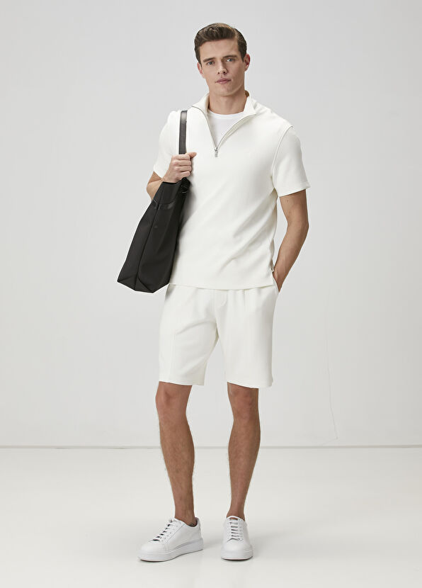 Beymen Club Kırık Beyaz Beli Kordonlu Jersey Şort - 1