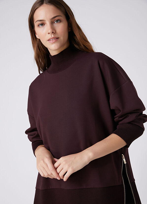 Beymen Club Plum Knit Inserted Sweatshirt - 2