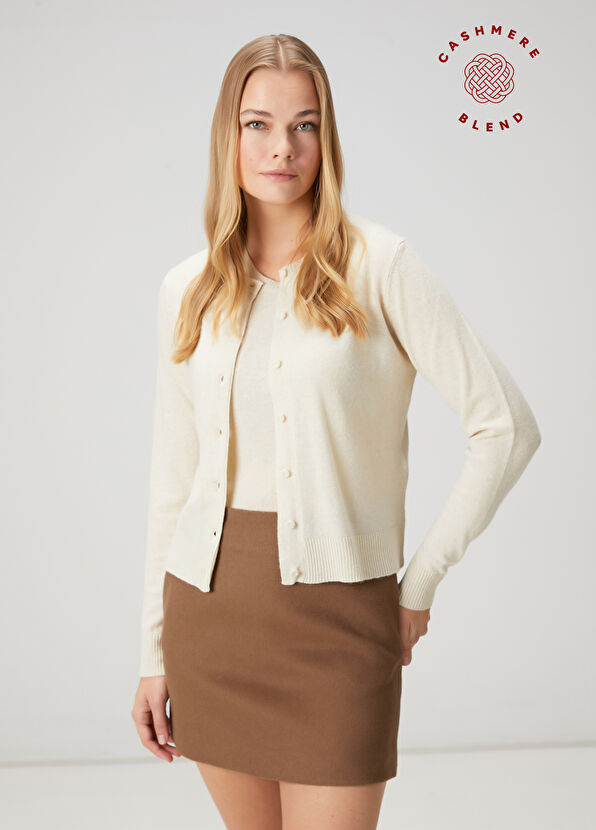 Beymen Club Krem Basic Kaşmir Hırka - 1