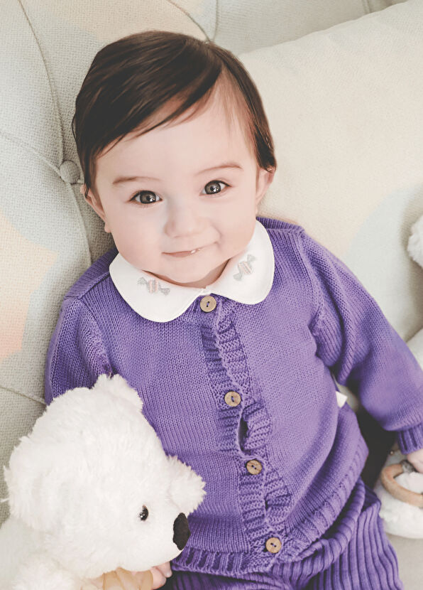 Lou Lou Mason Mavi Organik Pamuk Erkek Bebek Triko Hırka - 4