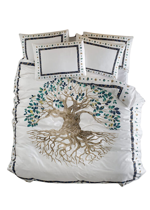 Remember Design Cherx Yggdrasill Desenli Pamuk Saten King Size Nevresim Takımı 240 x 260 cm - 3
