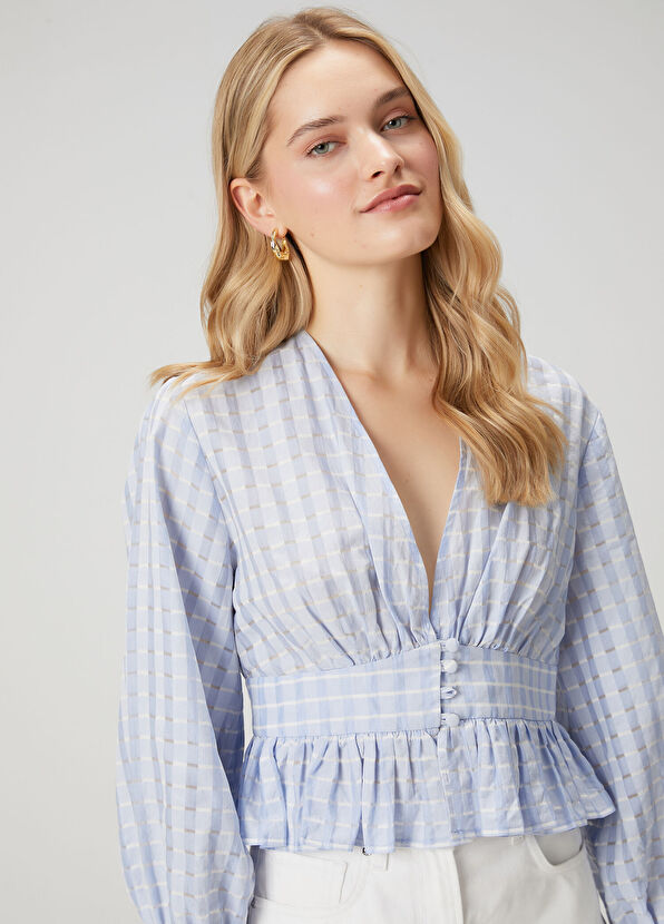 Beymen Club Açık Mavi Peplum Detaylı Gömlek - 2