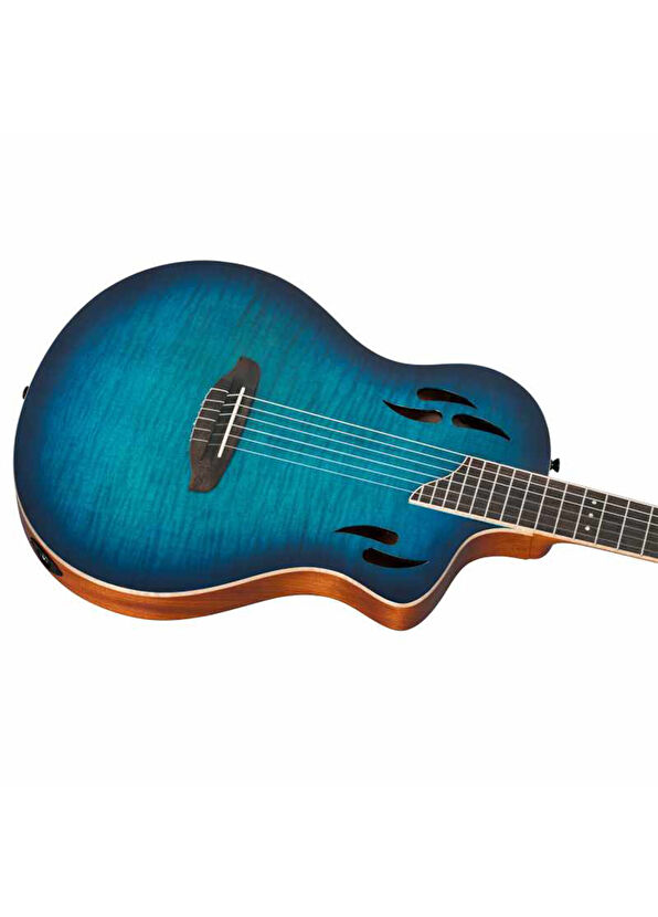 Ortega TourPlayer Deluxe RTPDLX- FMA Blue Burst Elektro Klasik Gitar - 3