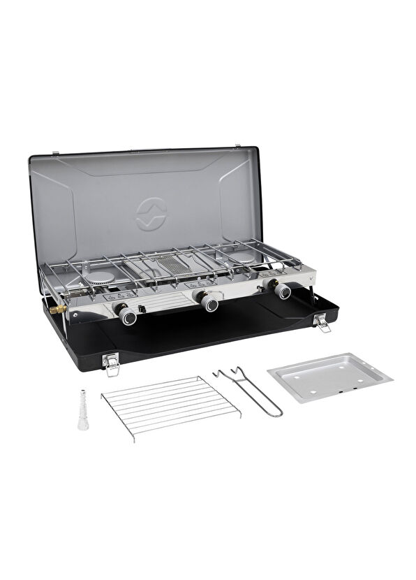 Resim Kirishima Trio Stove LPG Çıkışlı Üçlü Kamp ve Karavan Ocağı 