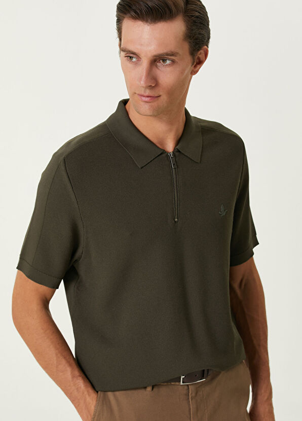 Beymen Club Khaki Polo Short Sleeve Sweater - 2