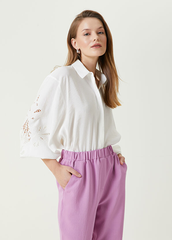 Beymen Club Kırık Beyaz Balon Kollu Gömlek - 1