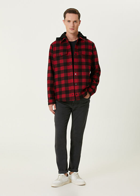 Beymen Club Red Hooded Wool Outer Shirt - 3