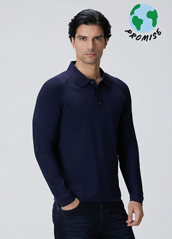 Network Lacivert Triko - 1