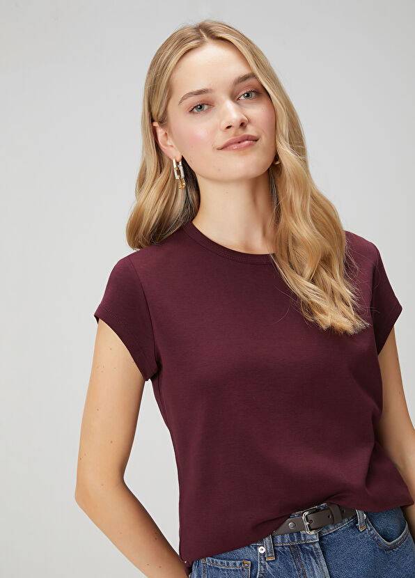 Beymen Club Mürdüm Basic T-shirt - 2