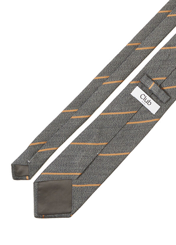 Beymen Club Grey line jacquard silk tie - 2