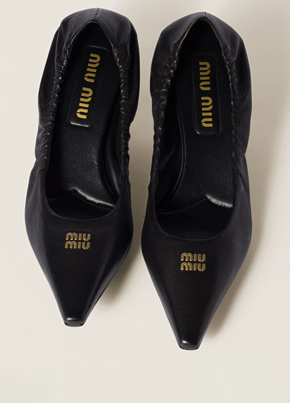 Miu Miu Siyah Napa Deri Topuklu Ayakkabı - 4