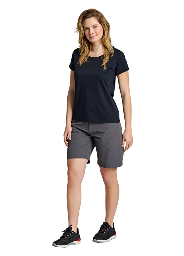 Slam Ws Tech Pique Navy Blue Short Sleeve Women's T-Shirt - 2