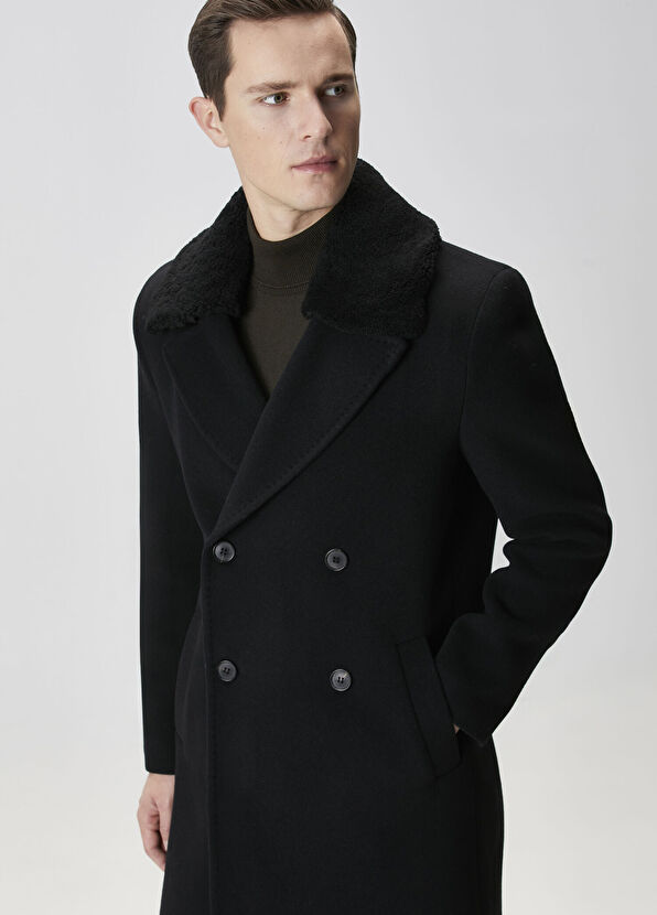 Beymen Club Black Italian Wool Double-Breasted Coat - 2