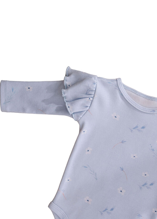 Lilou Atelier Fleury Light Blue Baby Girl Organic Cotton Bodysui - 2