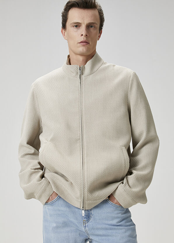 Beymen Club Beige Diagonal Patterned Coat - 1