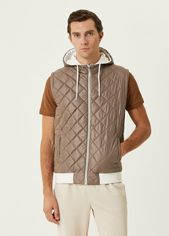 Beymen Club Kırık Beyaz Kapüşonlu Çift Taraflı Jersey Yelek - 2