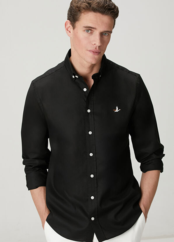 Beymen Club Comfort Fit Black Oxford Shirt - 4