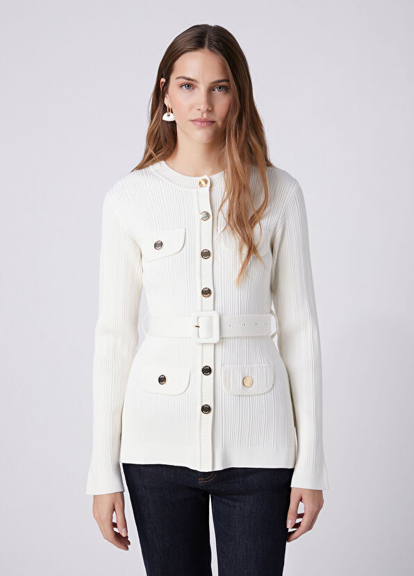 Beymen Club Off-White Knit Jacket - 4