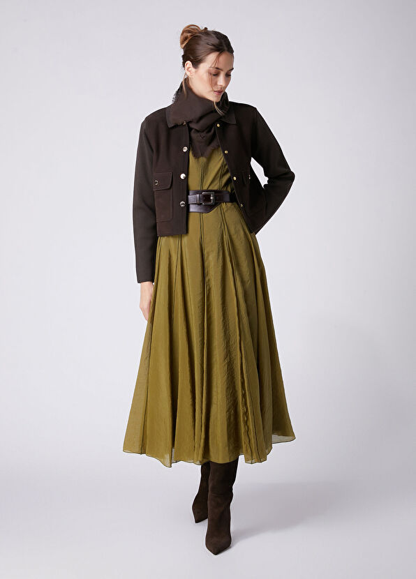 Beymen Club Brown Suede Inserted Knit Jacket - 2