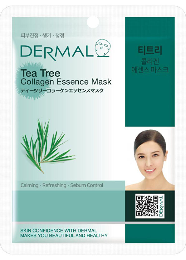 Dermal Tea Tree Collagen Sebum Control Soothing Revitalizing 10-Pack Face Mask - 2