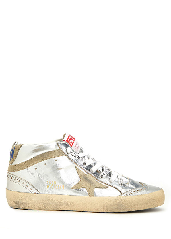 Mid-Star Silver Bej Kadın Deri Sneaker - Görsel 2