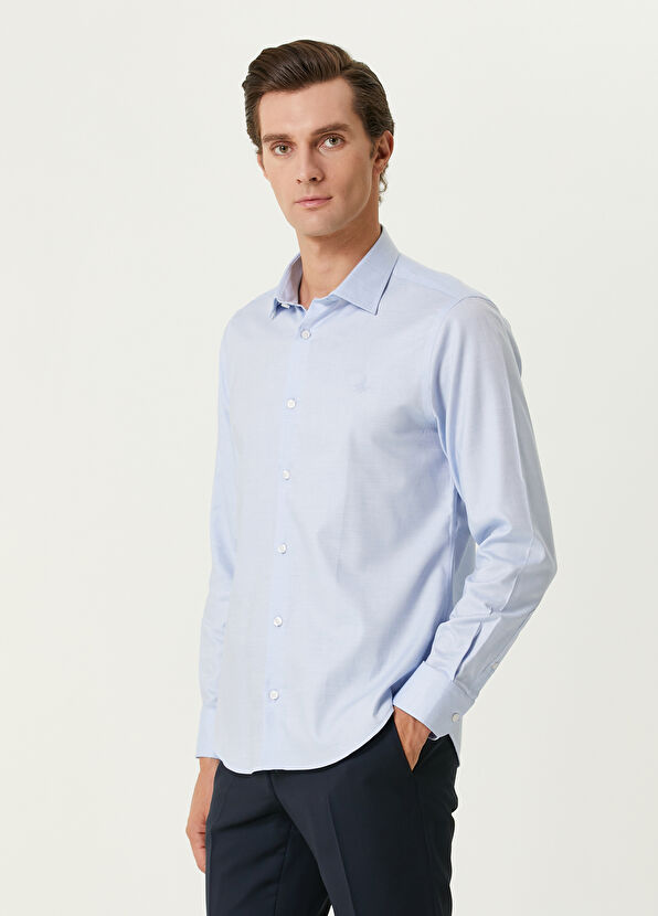 Beymen Club Comfort Fit Mavi Non-iron Gömlek - 4