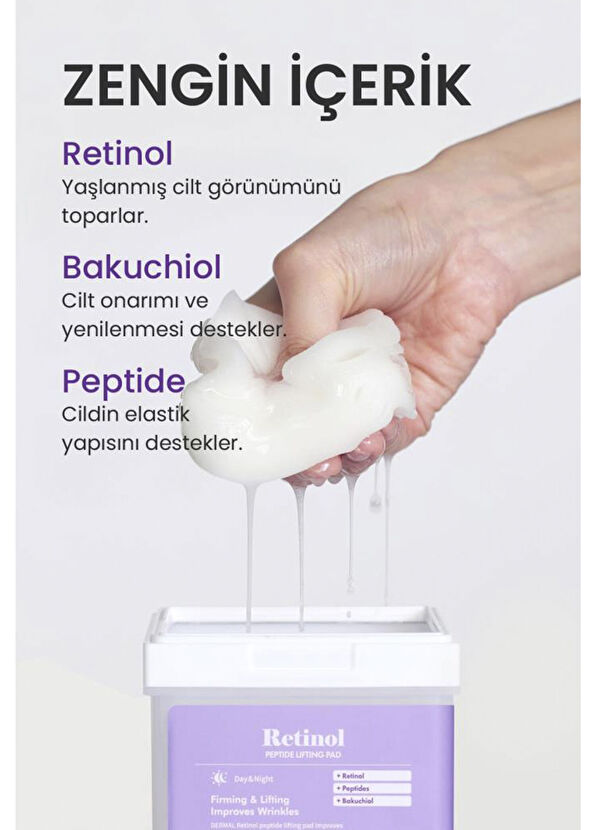 Dermal Retinol Peptit Lifting Yaşlanma ve Kırışıklık Karşıtı Tonik Pad 12 Adet - 4