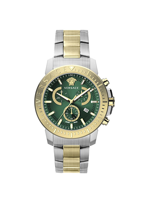 VRSCVE2E00421 Altın Rengi Metalik Gri Erkek Kol Saati - Görsel 3