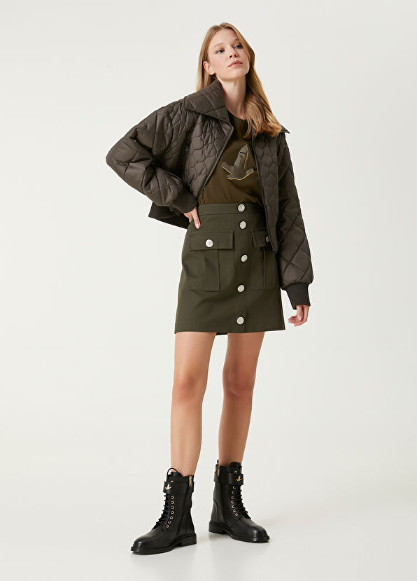 Beymen Club Khaki Crop Bomber Coat - 3