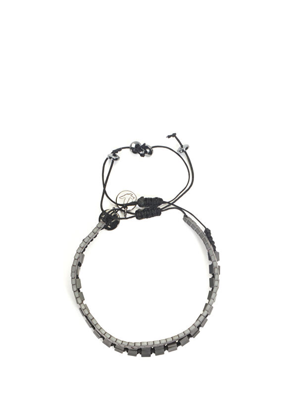 Beymen Club Black Gray Stones 2 Pieces Men's Bracelet - 2